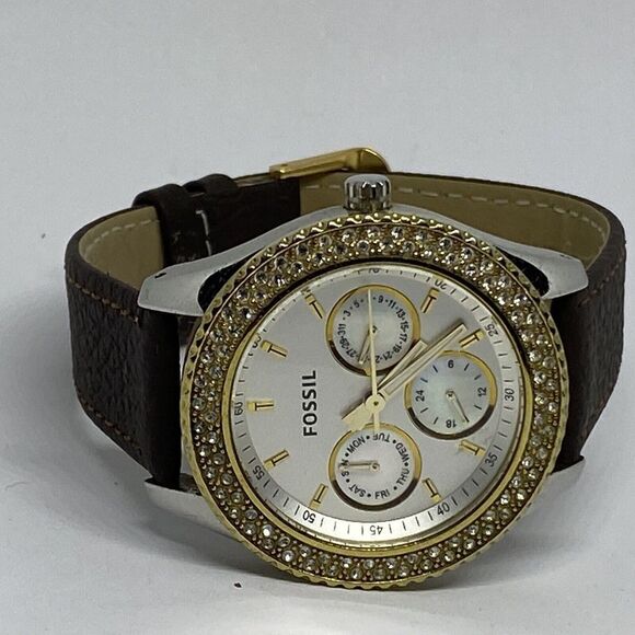 Fossil Stella ES2944 Women's Brown Leather Strap Analog Dial Quartz Watch EY476 - Picture 7 of 12